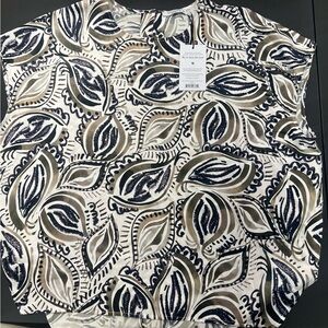 M.M Lafleur Leaf Patterned Blouse